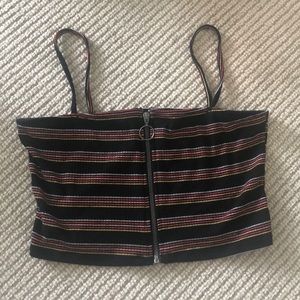 urban outfitters striped crop top